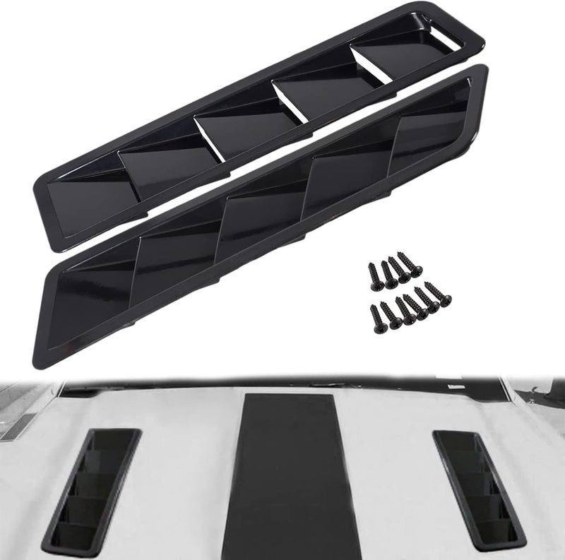 YESHMA Car Hood Vents Scoop Bonnet Cover Hood Intake Scoop Louvers Cooling Intake Vent Cover (Gloss Black) - Image 1